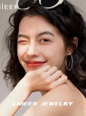 925纯银针大圈圈耳环女素圈耳饰