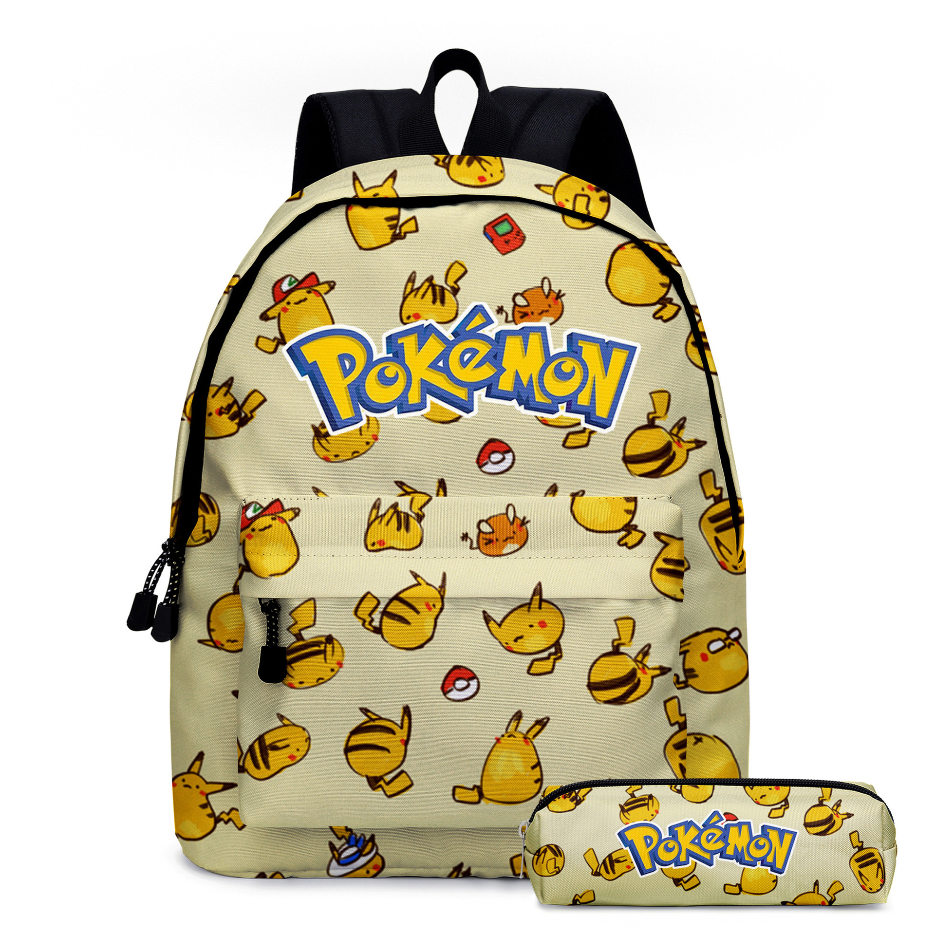 现货pikachu宠物精灵pokemon皮卡丘卡通动漫中小学生书包儿童背包 - 图1