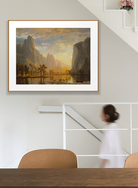 摩马艺品世界名画风景油画阿尔伯特《希望的山谷》客厅办公室装饰
