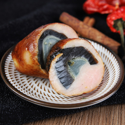 东北特色纯手工制作松花鸡腿肠250g松花皮蛋肠熟食卤味小吃零食 - 图0