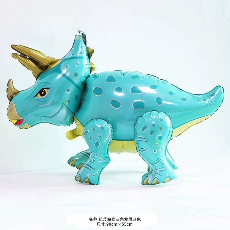 儿童小孩创意礼物立体3D卡通造型恐龙霸王龙铝箔气球生日装饰用品 - 图0