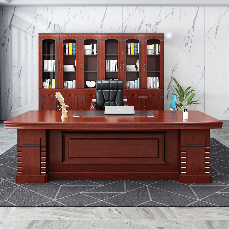 高端办公桌老板桌椅柜组合新中式办公家具现代简约主管经理电脑桌 - 图0