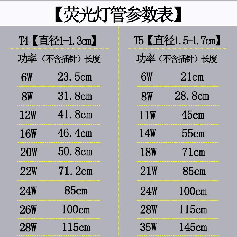 t4灯管长条家用老式镜前灯细日光灯管卫生间三基色荧光t5灯管 - 图2