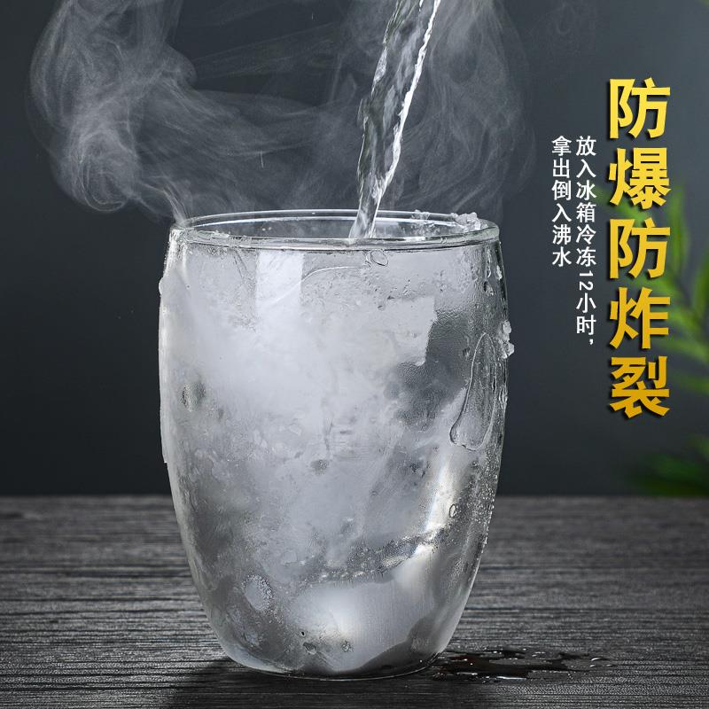 耐热玻璃杯双层隔热咖啡杯透明防烫手茶水分离茶水杯家用量大优惠-图1