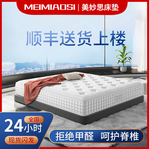席梦思床垫独立袋静音弹簧乳胶记忆棉酒店床垫家用一垫三用25cm厚 - 图0