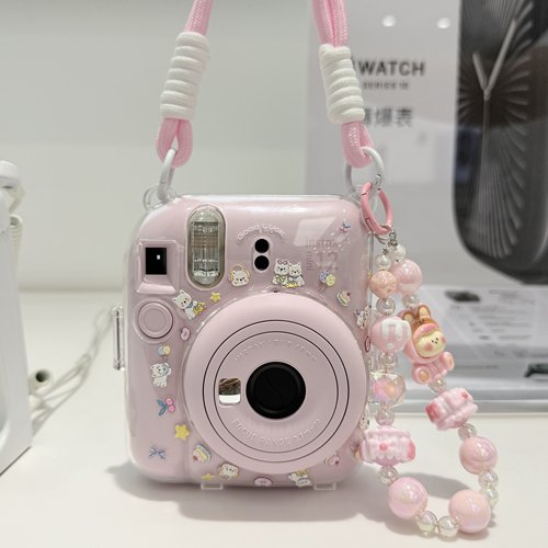 拍立得mini12/11迷你SE保护壳卡通挂绳配件适用富士相机的保护套 - 图2