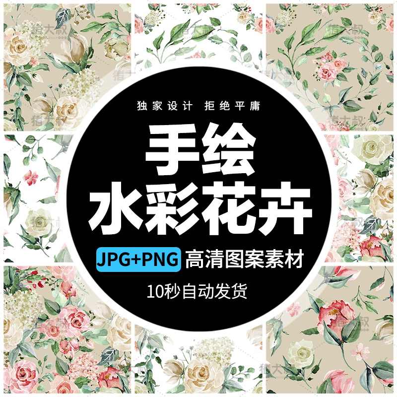 水彩花卉玫瑰 新人首单立减十元 22年3月 淘宝海外
