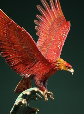 大明铜匠雄鹰展翅大展宏图老鹰摆件客厅玄关装饰乔迁新居开业礼物