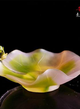 琉璃莲花供具花瓶供盘净水杯佛具套装佛具家居供奉佛堂用品摆件