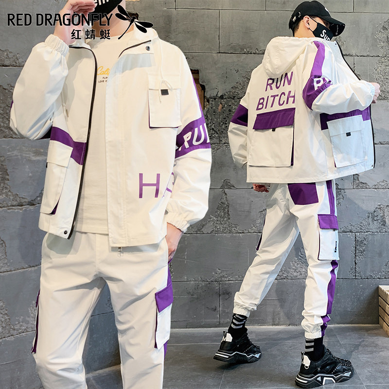 红蜻蜓春秋休闲套装男韩版潮流夹克 红蜻蜓易壹兴夹克