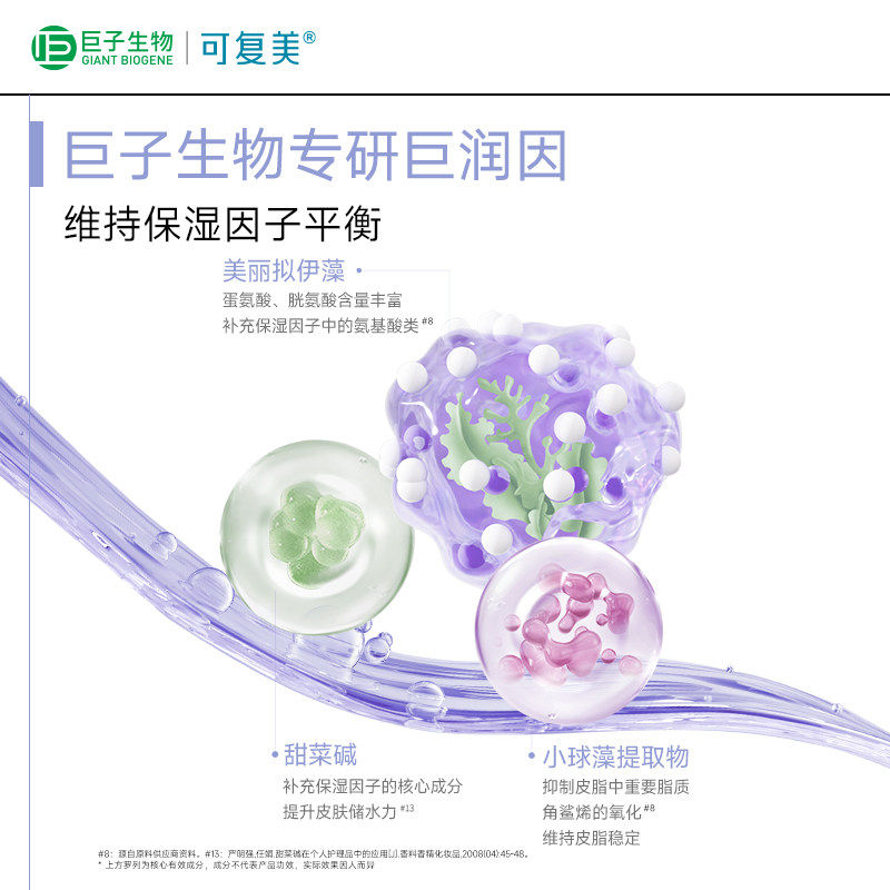 可复美吨吨水乳套装透明质酸钠藻萃补水保湿爽肤水乳液巨子生物