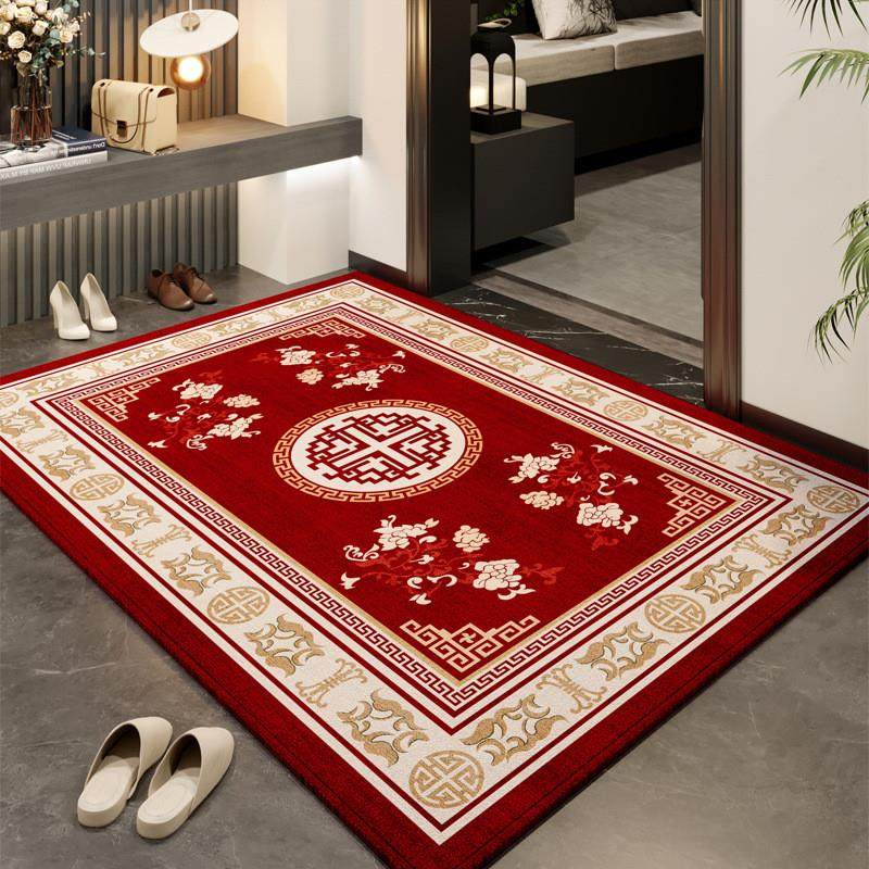 新中式门口进门地垫客厅门厅门垫玄关入户地毯吸水防滑红色踩脚垫,淘宝优惠券,粉丝福利购,淘宝优惠卷