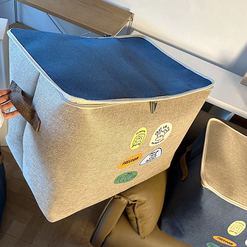 搬家手提120L大容量布艺收纳箱拉链封口可折叠加厚衣柜宿舍储物箱 - 图1