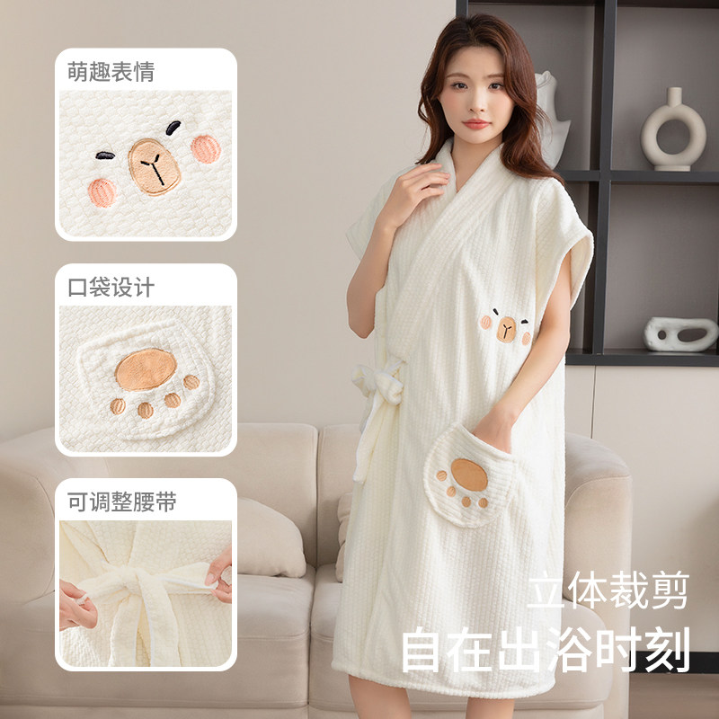 浴巾浴袍可穿式女洗完澡穿的浴衣2025新款比全棉吸水速干大人浴裙,淘宝优惠券,粉丝福利购,淘宝优惠卷