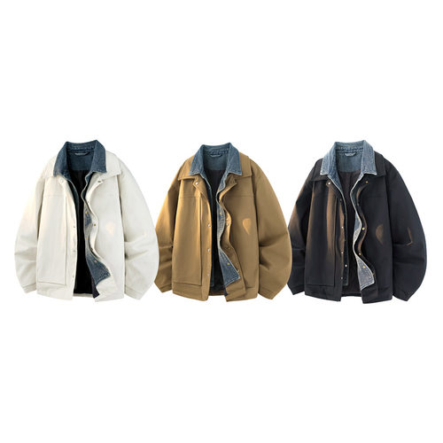 90%白鸭绒可印假两件羽绒服男款冬季宽松翻领休闲冬装外套男 - 图3