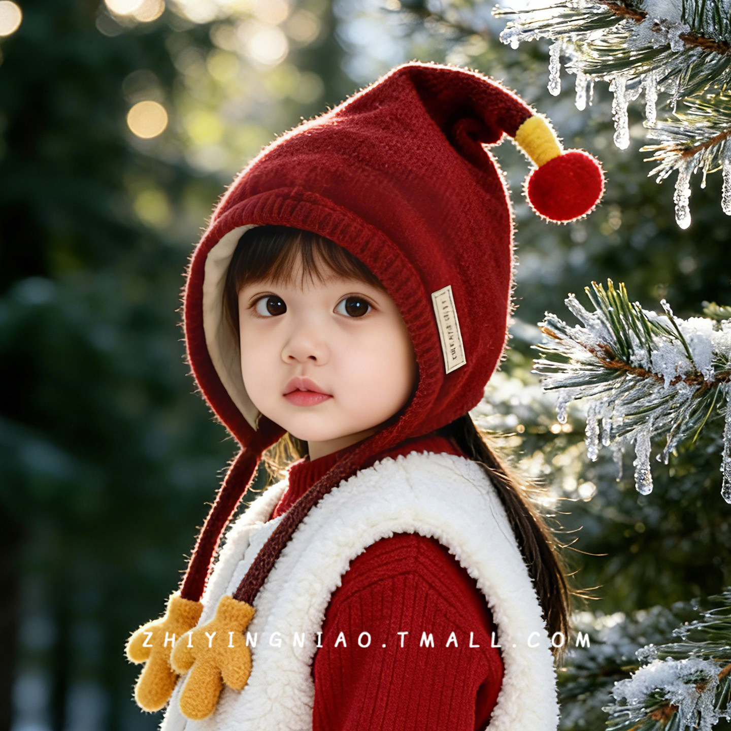 儿童帽子冬季韩版护耳精灵帽加厚针织帽男孩女宝宝外出防风毛线帽,淘宝优惠券,粉丝福利购,淘宝优惠卷