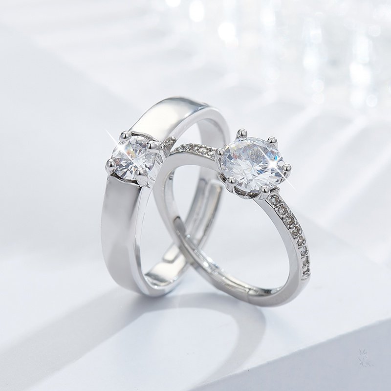 结婚仿真莫桑钻假婚礼仪式道具对戒 微莹戒指/指环