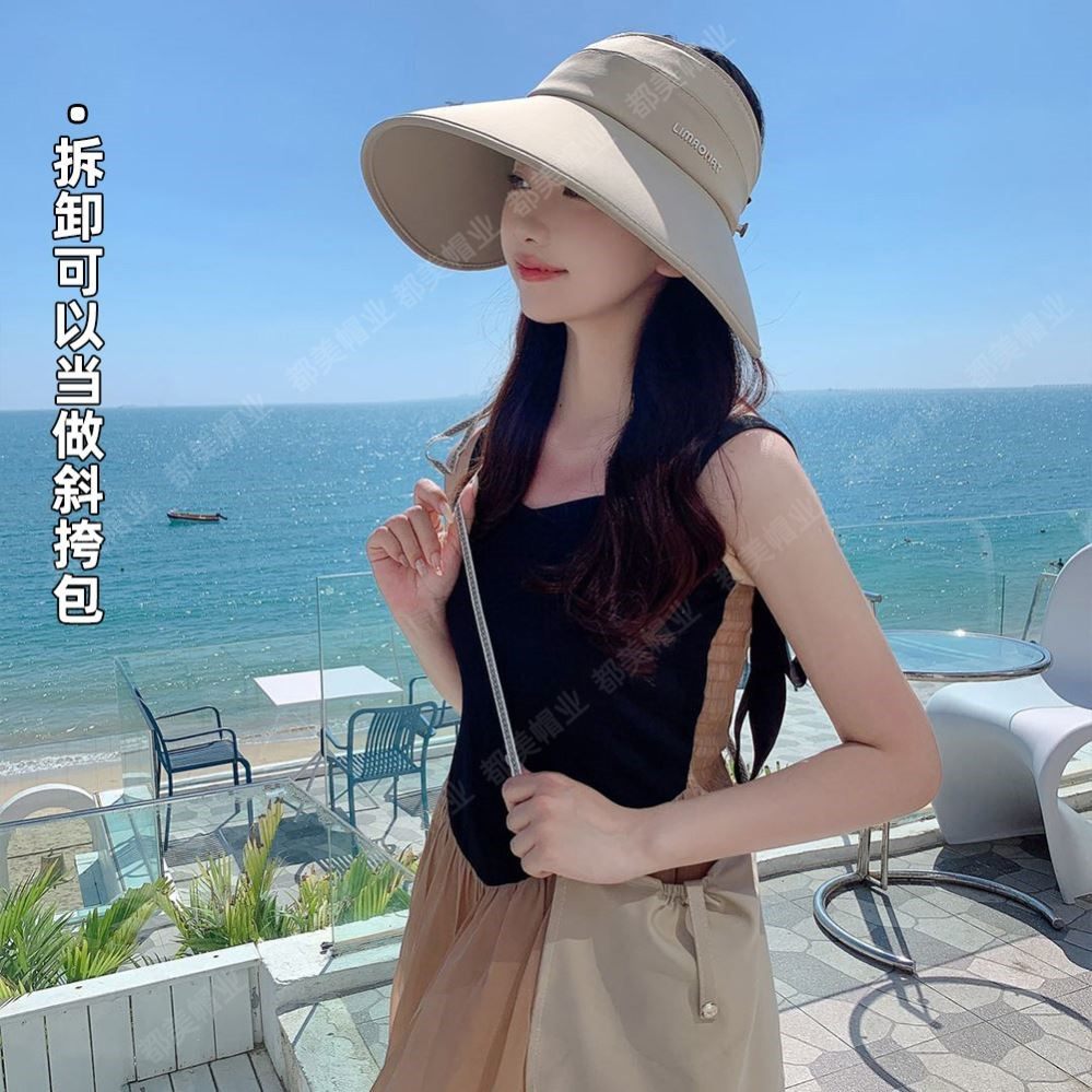 帽子户外百搭遮阳帽大帽檐防晒防紫外线户外骑车太阳帽冰感丝空顶,淘宝优惠券,粉丝福利购,淘宝优惠卷