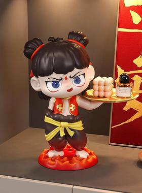 入户玄关钥匙收纳创意哪吒周边摆件进门口客厅鞋柜家居装饰置物架