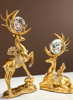 招财鹿酒柜玄关摆件客厅摆件