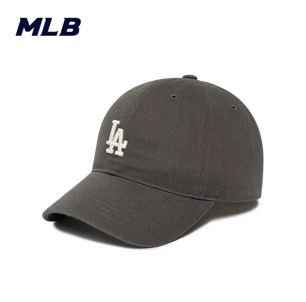 MLB韩国正品帽子2023新款秋炭灰色大标潮流棒球帽CP66弯檐鸭舌帽 - 图1