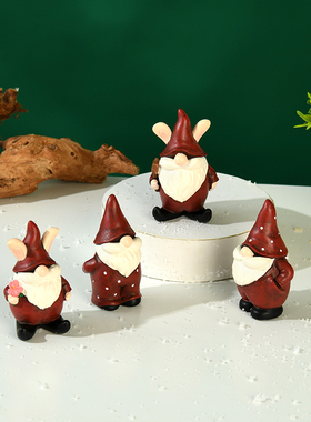 圣诞节树精灵雪人摆件创意桌面装饰橱窗陈列家居桌面树脂工艺品