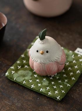 宜兴原矿紫砂蒜头小鸟茶宠