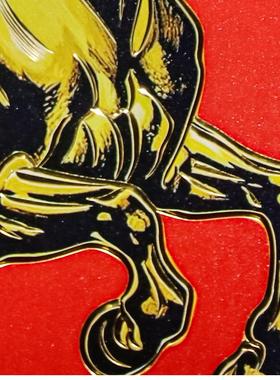 手工錾刻雕画马到成功桌面摆件