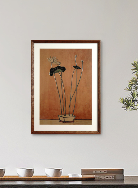 常玉装饰画手工錾刻花卉铜雕刻画