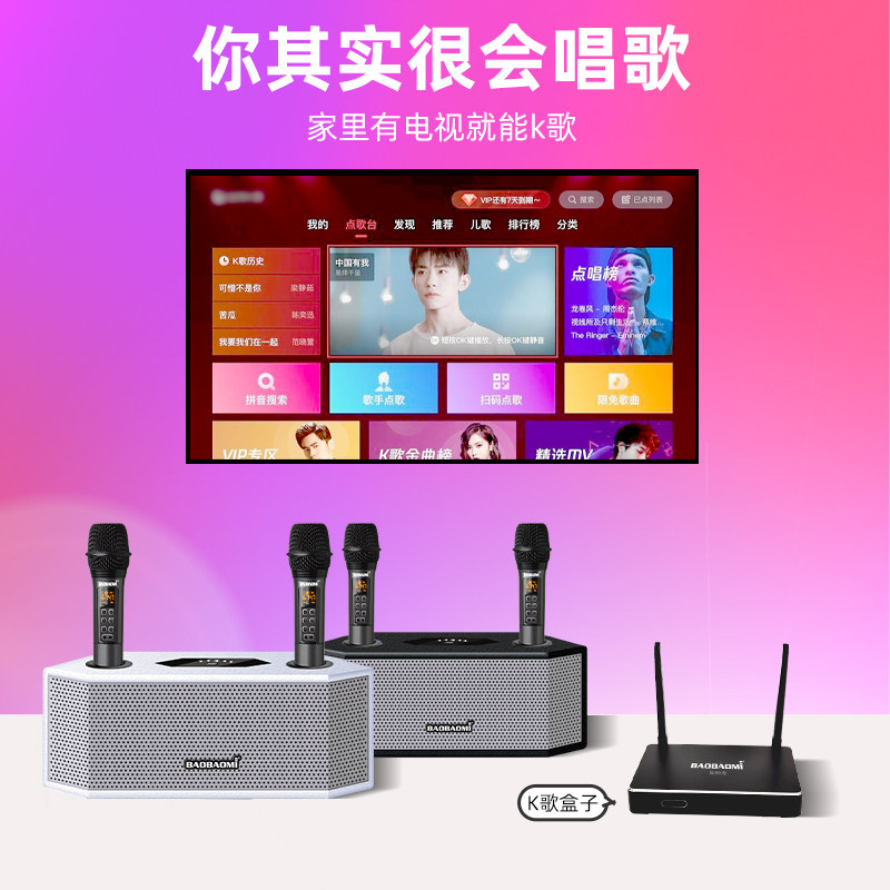 家庭ktv套装全套家用一体小米音响 baobaomiKTV/卡拉OK音箱