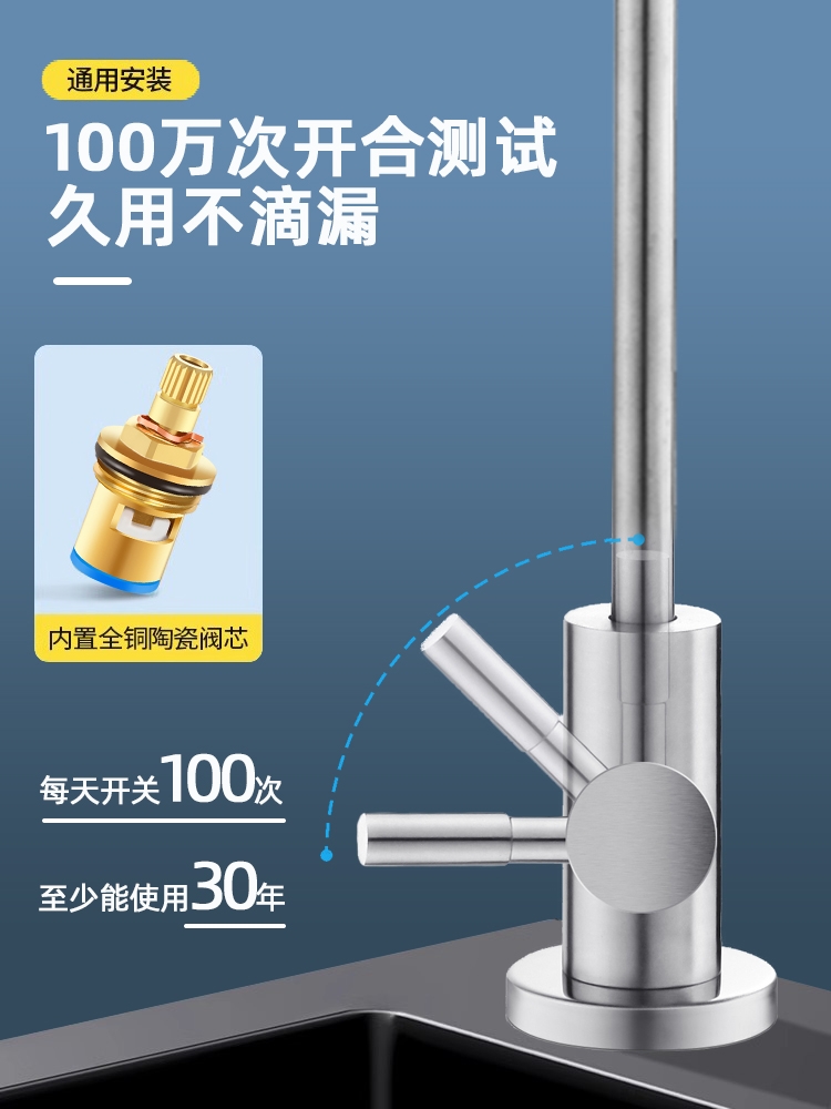 全铜2分净水化器厨房自来水RO纯水机直饮鹅颈水龙头九阳海尔美的-图2