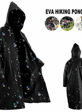 Men Women Raincoat Outdoor Rainwear EVA Cloth Hoodie Long Ra