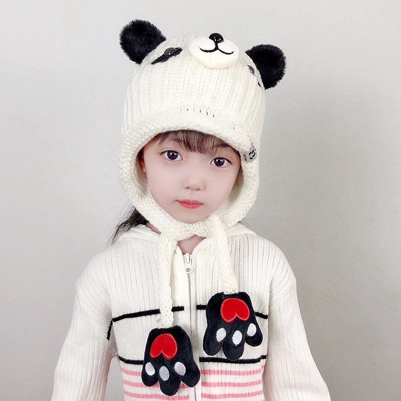 儿童帽子秋冬季可爱超萌男童防风护耳帽加绒加厚女宝宝针织毛线帽,淘宝优惠券,粉丝福利购,淘宝优惠卷