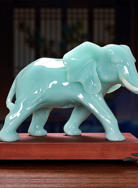 玉石酒柜乔迁开业礼品大象摆件