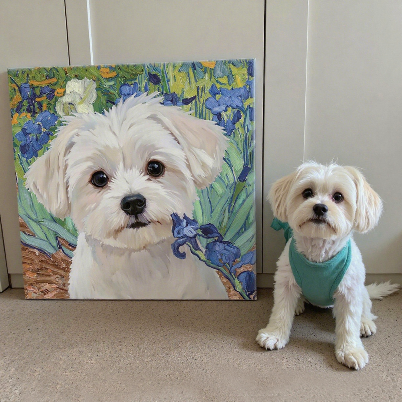 宠物照片定制数字油画猫咪狗狗卧室客厅宠物装饰画手工画像肖像,淘宝优惠券,粉丝福利购,淘宝优惠卷