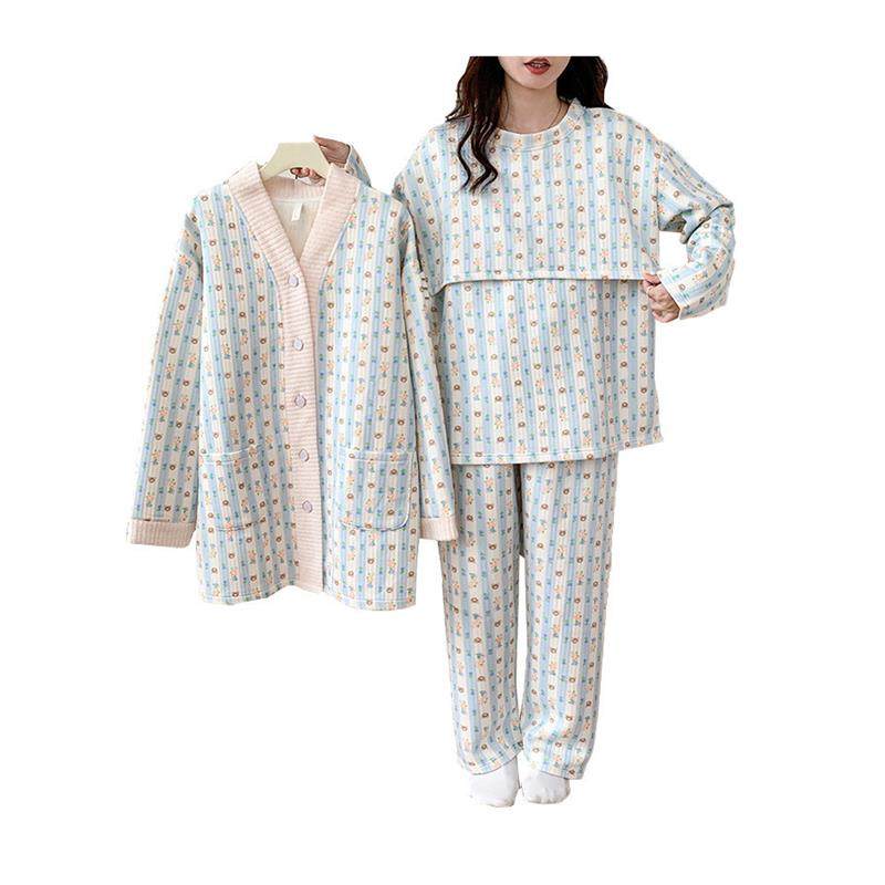 新款秋冬空气棉月子服三件套产后哺乳衣孕妇睡衣夹层开衫怀孕期,淘宝优惠券,粉丝福利购,淘宝优惠卷