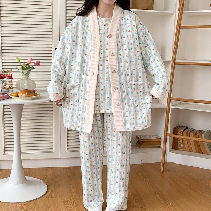 新款秋冬空气棉月子服三件套产后哺乳衣孕妇睡衣夹层开衫怀孕期,淘宝优惠券,粉丝福利购,淘宝优惠卷