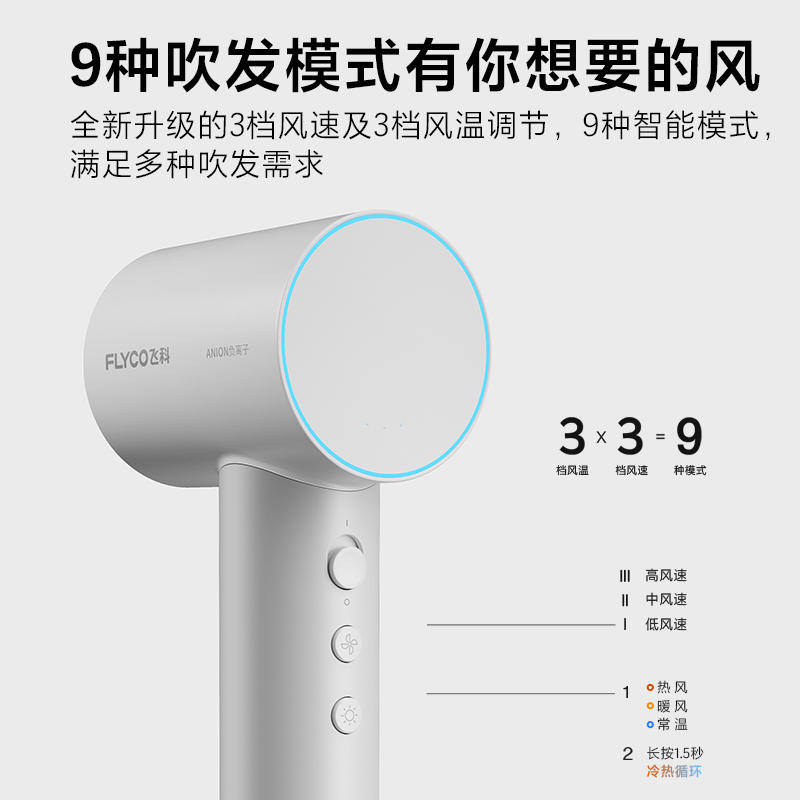 飞科吹风机家用大功率负离子恒温机 飞科科誉电吹风