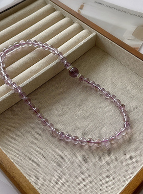 【夕岚】天然紫阿塞水晶手串女款甜美紫色水晶双圈手链送闺蜜礼物
