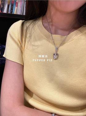 晟漪饰品必出精品钻石小铲子项链ins小众设计高级感 百搭闪亮锆石