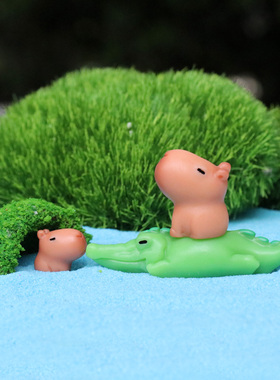 迷你水豚公仔鳄鱼卡皮巴拉小手办