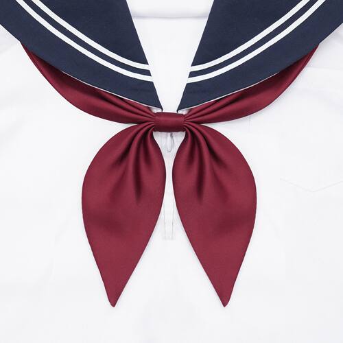 金鱼草结jk领结仿三角巾免打水手服领巾日系蝴蝶结制服领花酒红色 - 图1