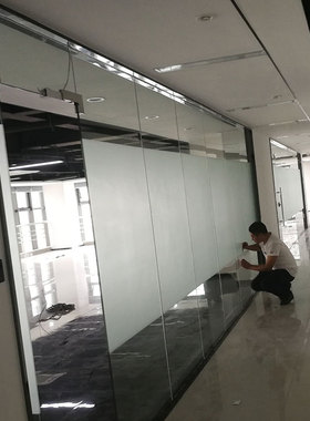 黑白办公隔断防窥窗户玻璃贴纸