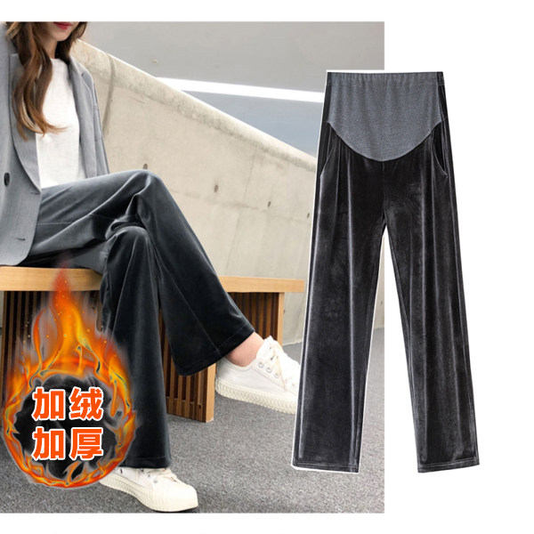大码孕妇网红裤子秋冬装宽松阔腿裤金丝绒外穿休闲打底长裤200斤,淘宝优惠券,粉丝福利购,淘宝优惠卷