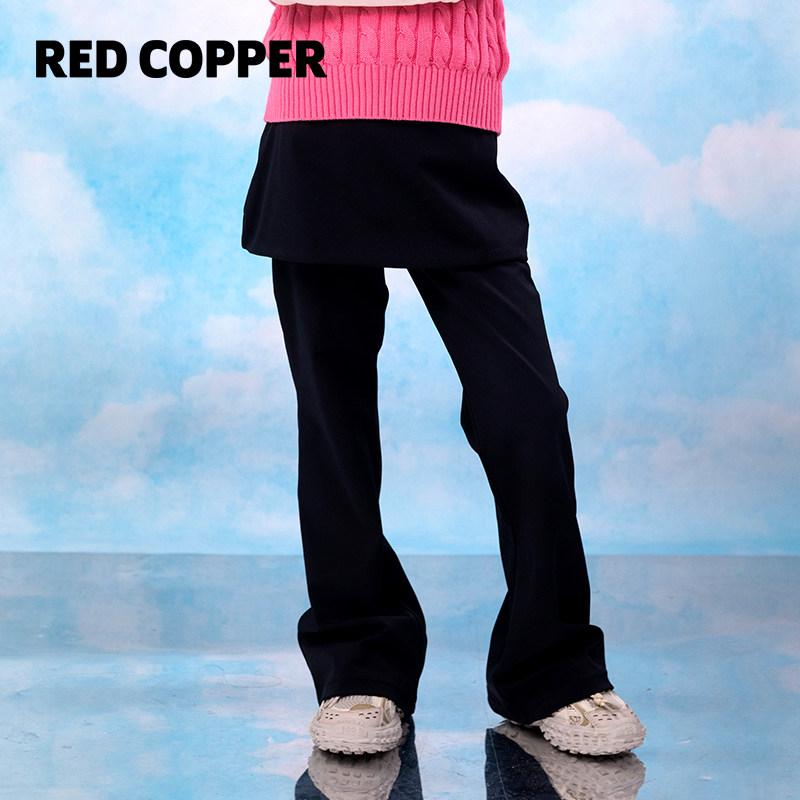 redcopper童装女童2025新款秋季儿童屁帘假两件长裤微喇叭瑜伽裤,淘宝优惠券,粉丝福利购,淘宝优惠卷