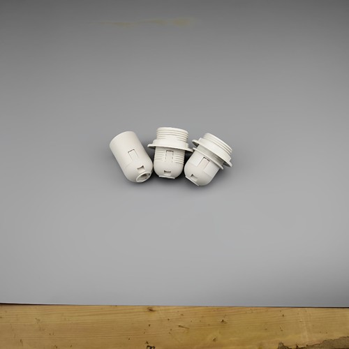 E14 E27塑料灯头吊灯台灯落地灯壁灯卡式灯头灯座螺口全牙光身 - 图1