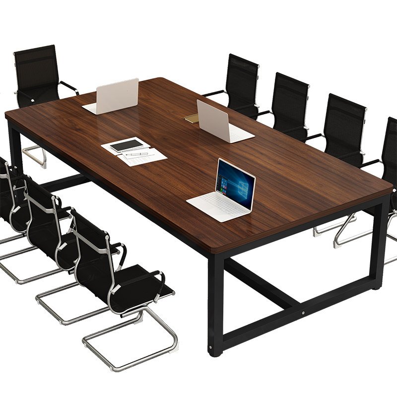 实木会议桌长桌简约现代小型会议室洽谈长条桌工作台办公桌椅组合