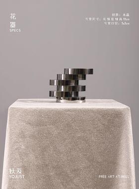 瑶瑶现代原创艺术绿色花艺【西敏西然】餐桌入口样板房软装