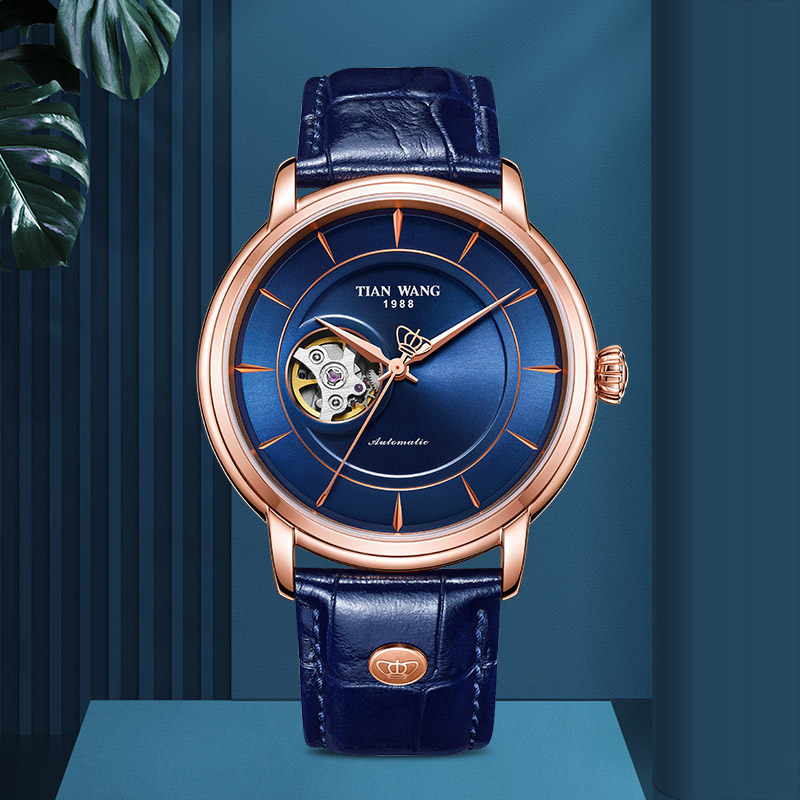 天王男表带真皮机械表休闲运动全自动品牌正品时尚潮流手表5941