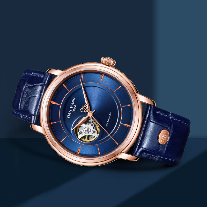 天王男表带真皮机械表休闲运动全自动品牌正品时尚潮流手表5941